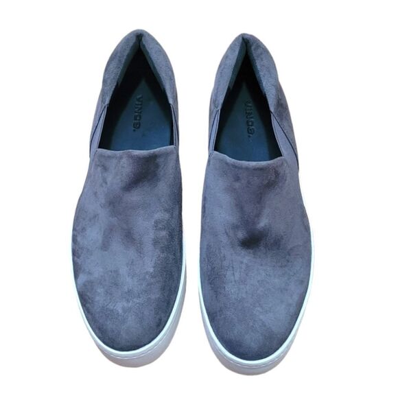 🩶”Vince” Dark Gray Warren Suede Platform Slip On Skate Sneakers Size 10 🩶 - Picture 4 of 10